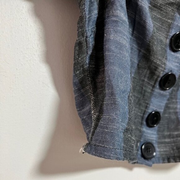 Angie Blue & Black Striped Cotton Crop Top - M - Picture 6 of 11